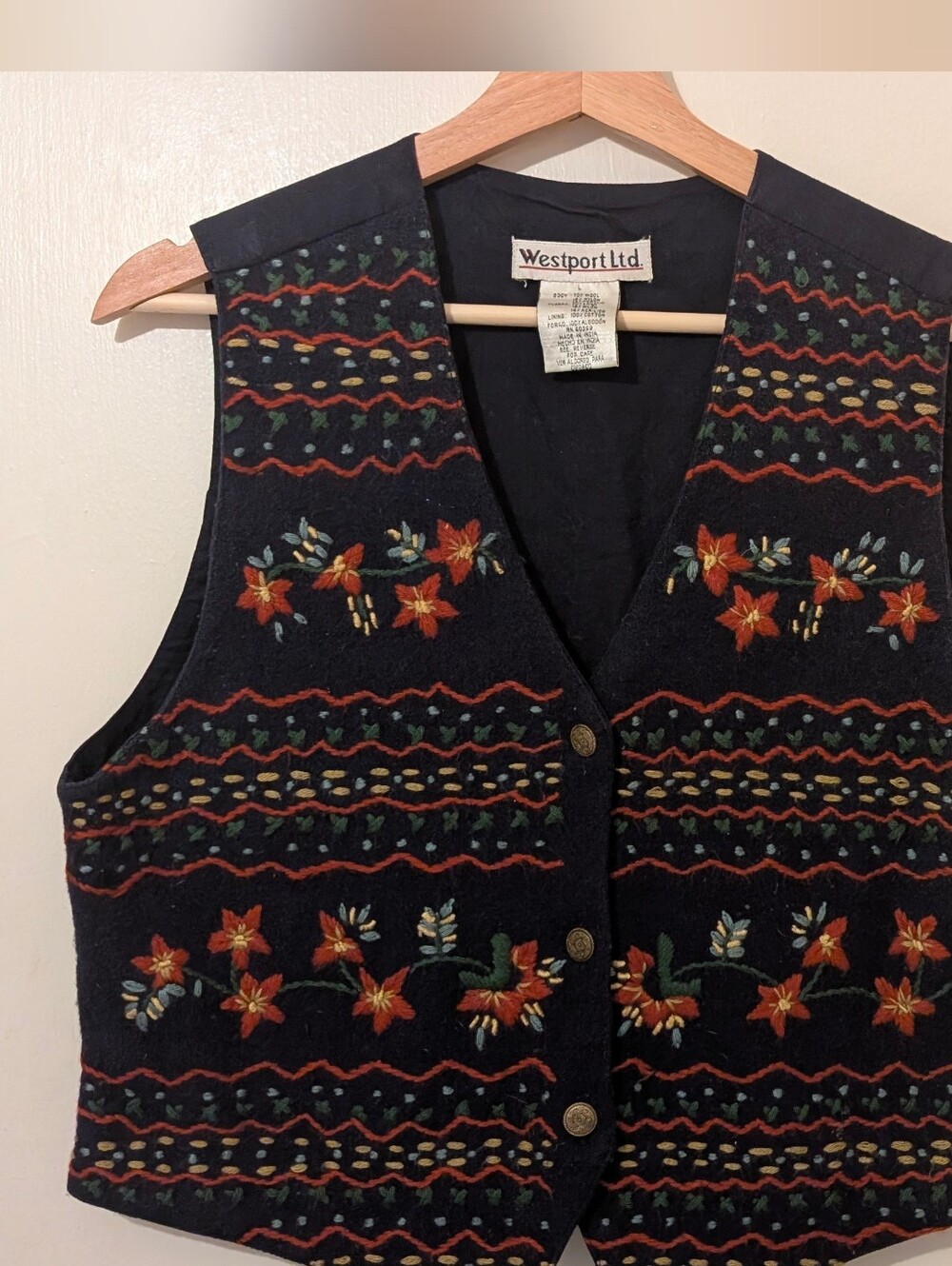 Vintage Navy Cottage Core Vest